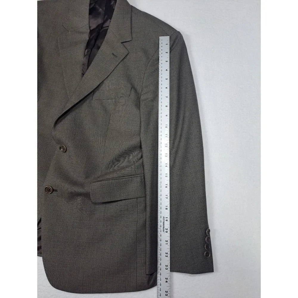 Brooks Brothers Blazer Mens 40 Multicolor 346 Stretch Houndstooth‎ Wool Spandex